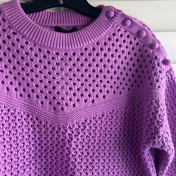 J Crew Violet Open Weave Knit Sweater - Picture 3 of 4